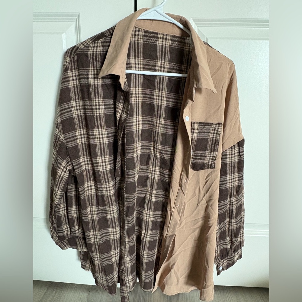Plaid Brown and Tan Men's Jacket